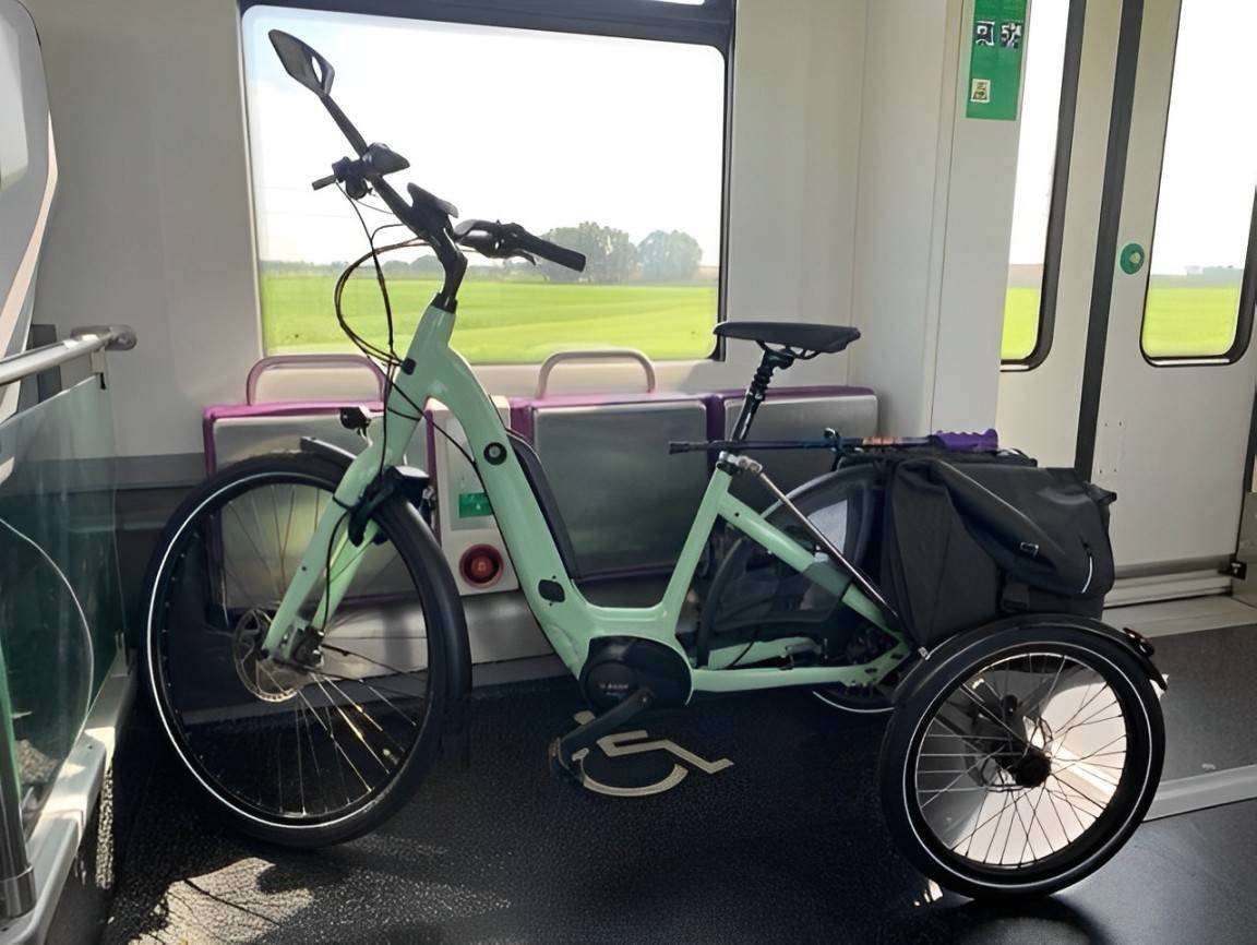 Tworby fiets in trein